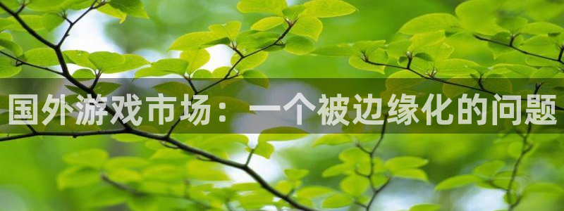 杏耀子财经出版中心：国外游戏市场：一个被边缘化的问题